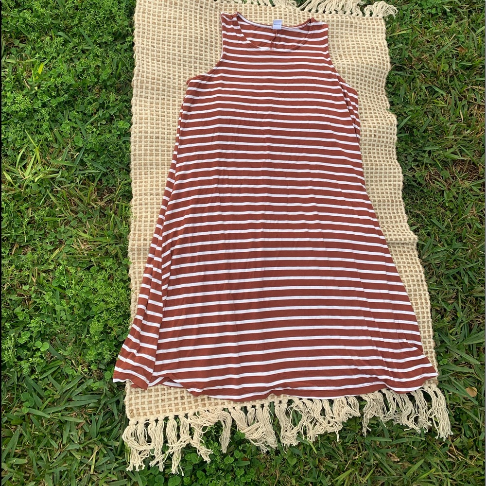 Red striped dress